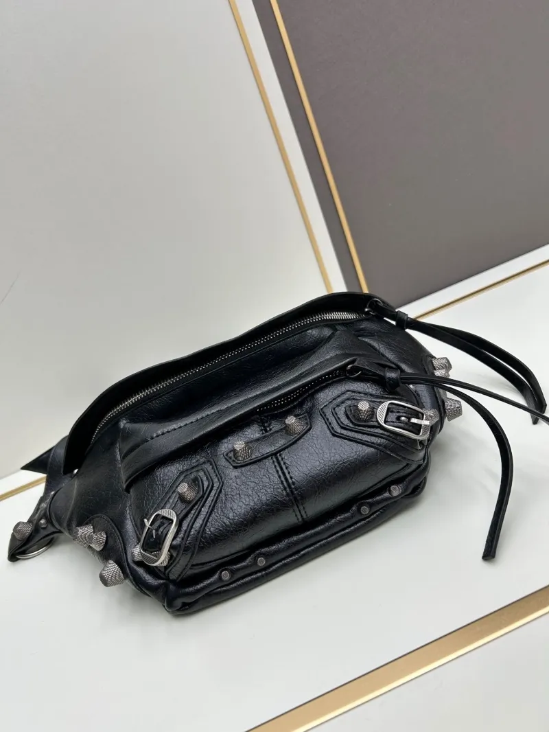 Balenciaga 6836 Black Waist Chest Bag - Image 4