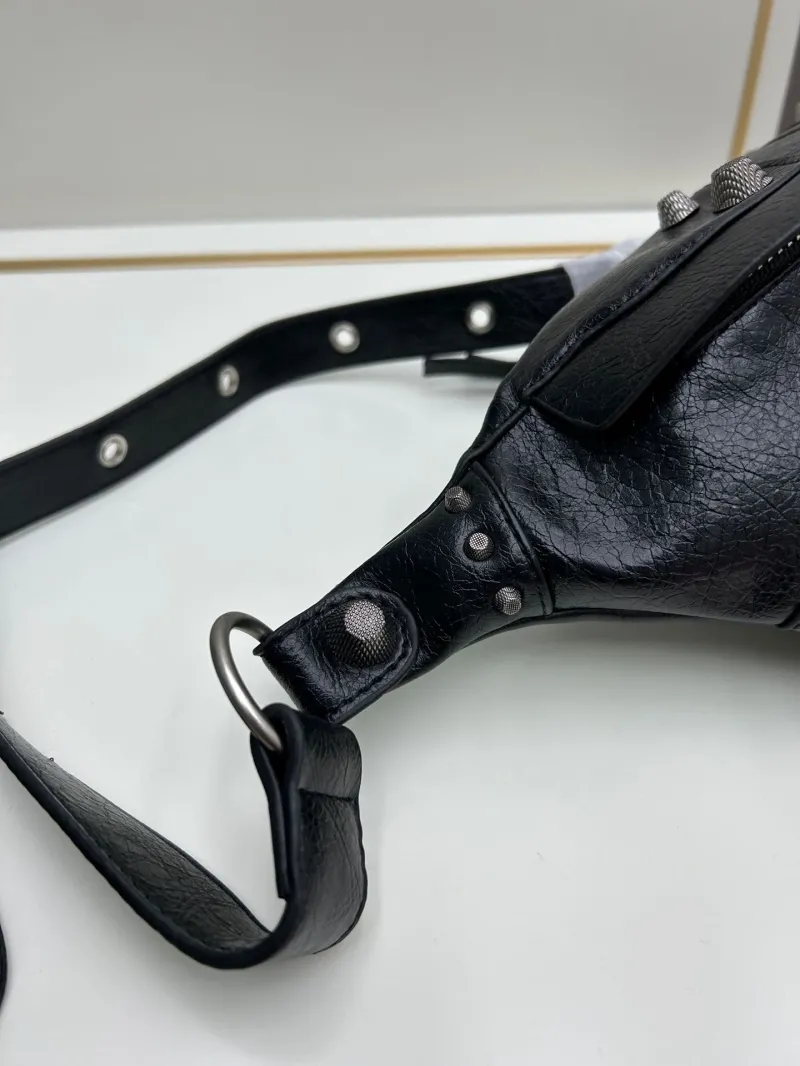Balenciaga 6836 Black Waist Chest Bag - Image 6