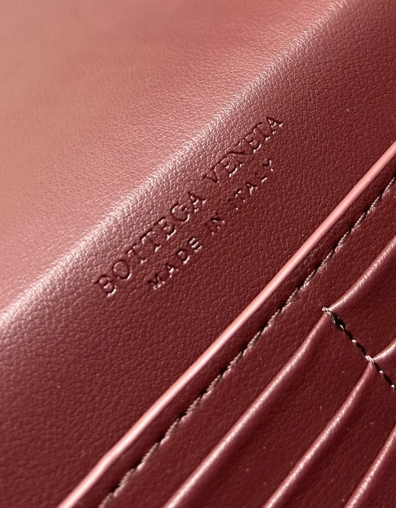 BV Burgundy Long Woven Clutch Handbag S06335-1 - Image 9
