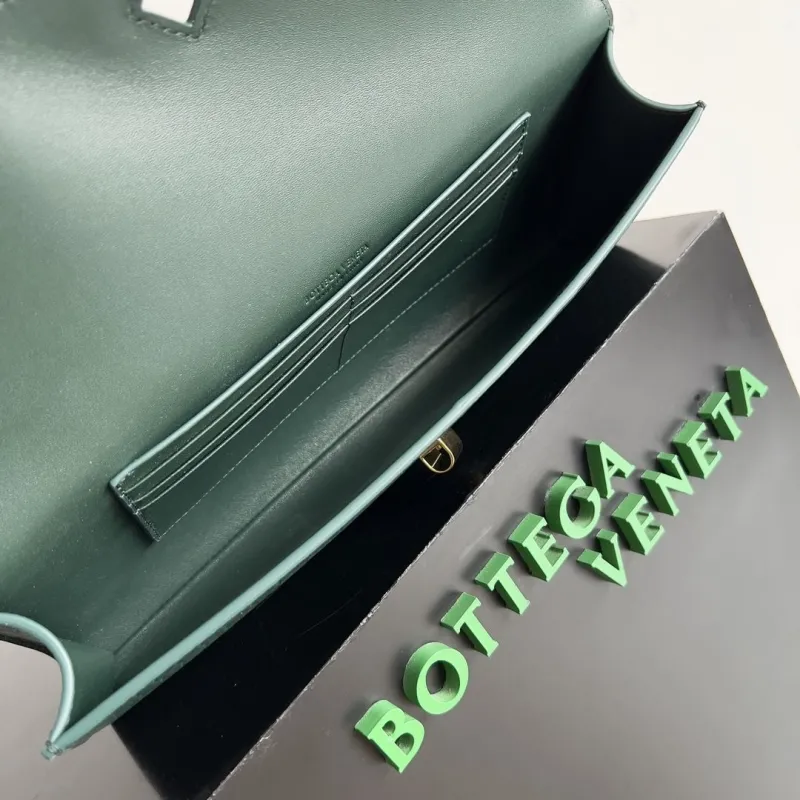 Bottega Veneta Green Croc Embossed Clutch Bag BV Clutch-3 - Image 9