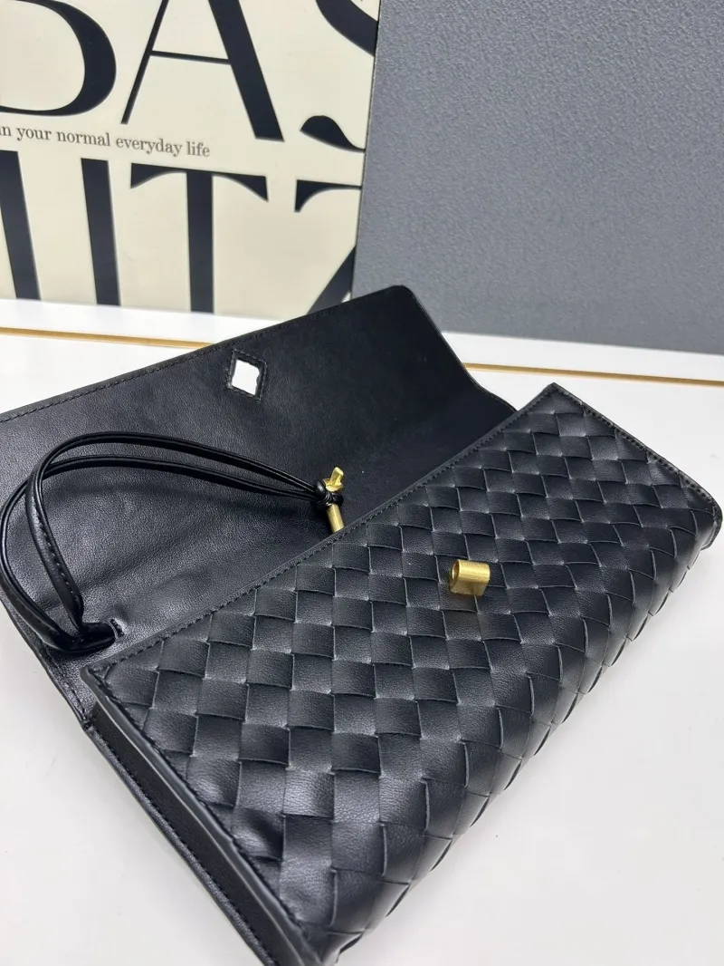 BV Black Woven Long Clutch Bag S06335-1 - Image 7