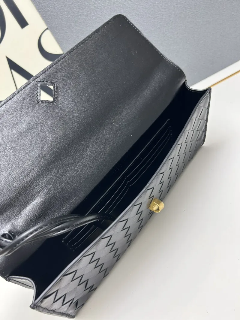 BV Black Woven Long Clutch Bag S06335-1 - Image 8