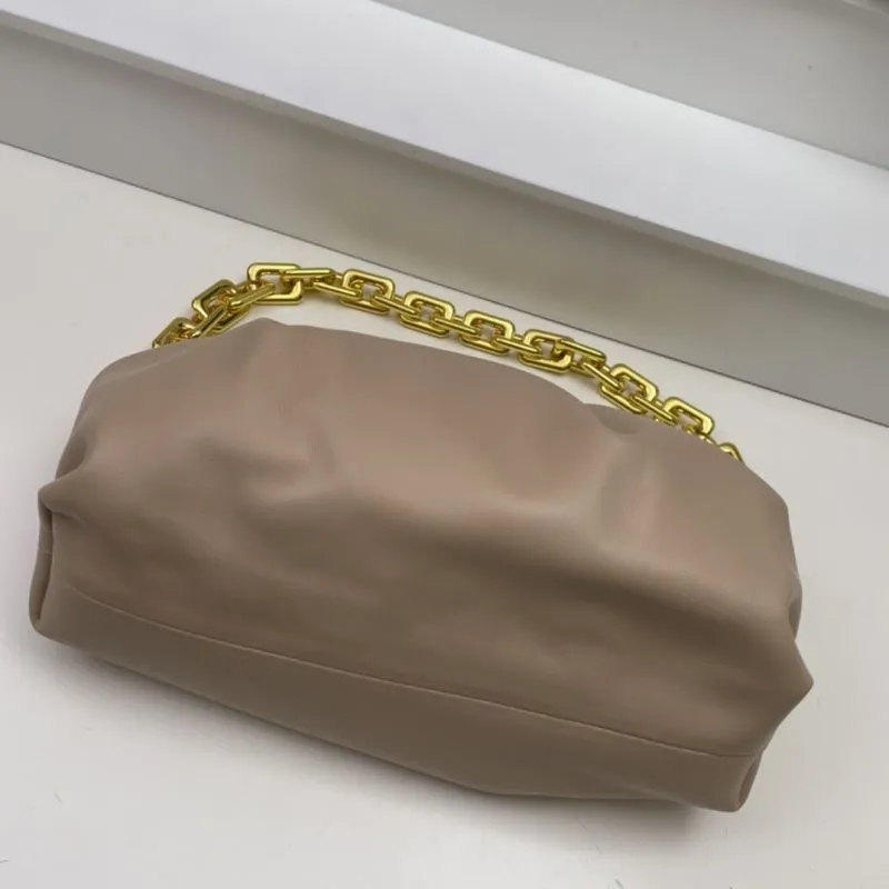 Bottega Veneta Beige Cloud Chain Bag S03022 - Image 7