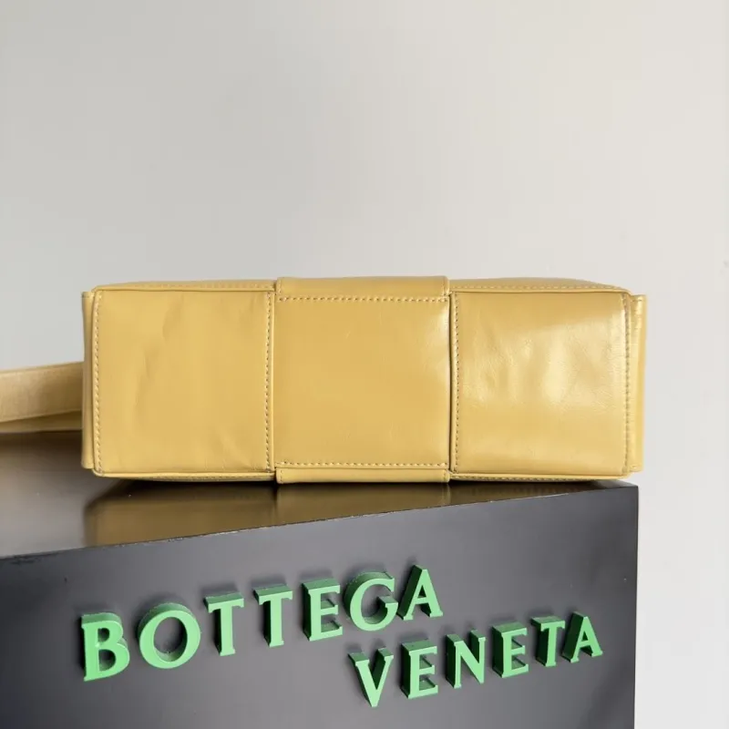 Bottega Veneta Yellow Leather Satchel Crossbody Bag - Image 3