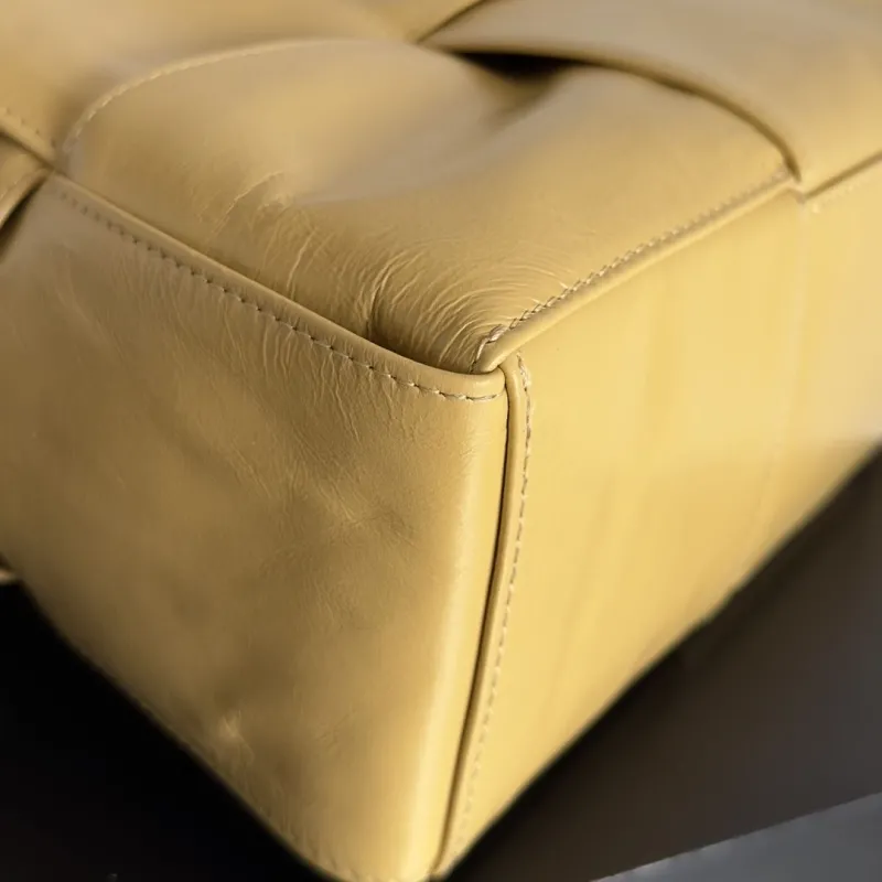 Bottega Veneta Yellow Leather Satchel Crossbody Bag - Image 5