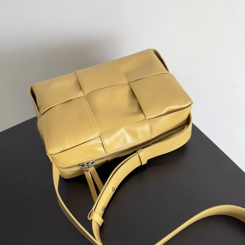 Bottega Veneta Yellow Leather Satchel Crossbody Bag - Image 6