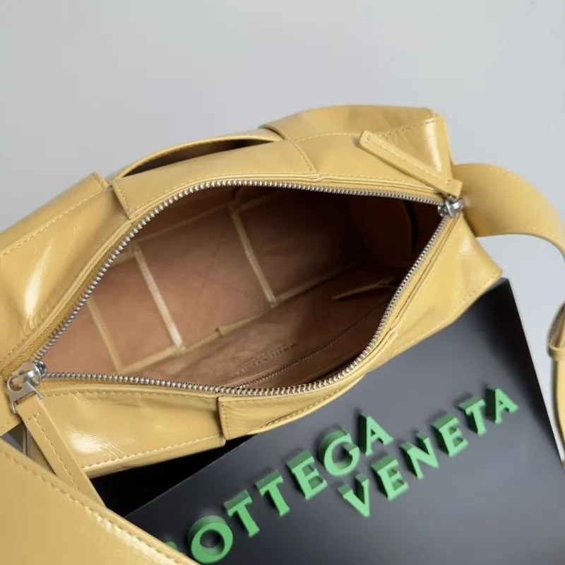 Bottega Veneta Yellow Leather Satchel Crossbody Bag - Image 7
