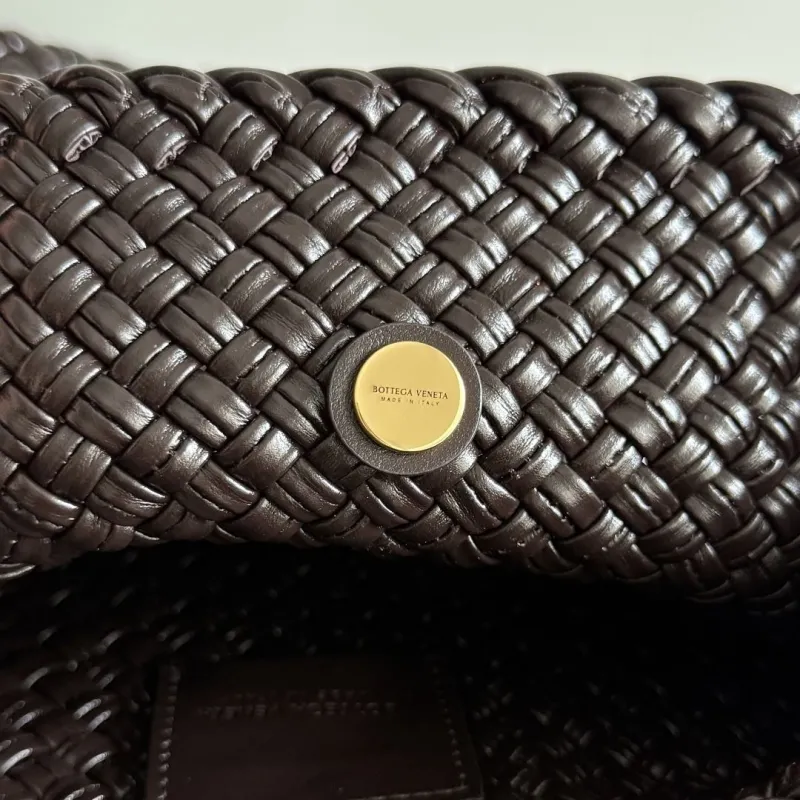 Bottega Veneta Dark Brown Woven Crossbody Satchel Bag - Image 6