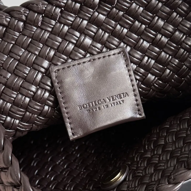 Bottega Veneta Dark Brown Woven Crossbody Satchel Bag - Image 7