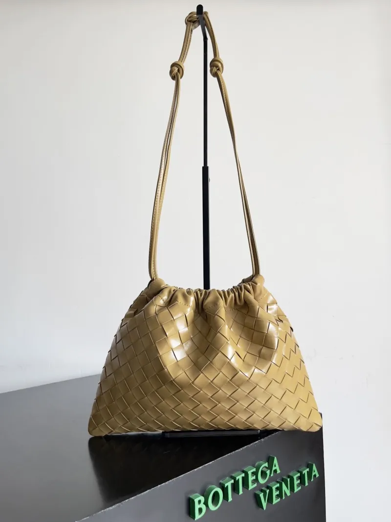 Bottega Veneta Tan Woven Satchel Bag Size 28