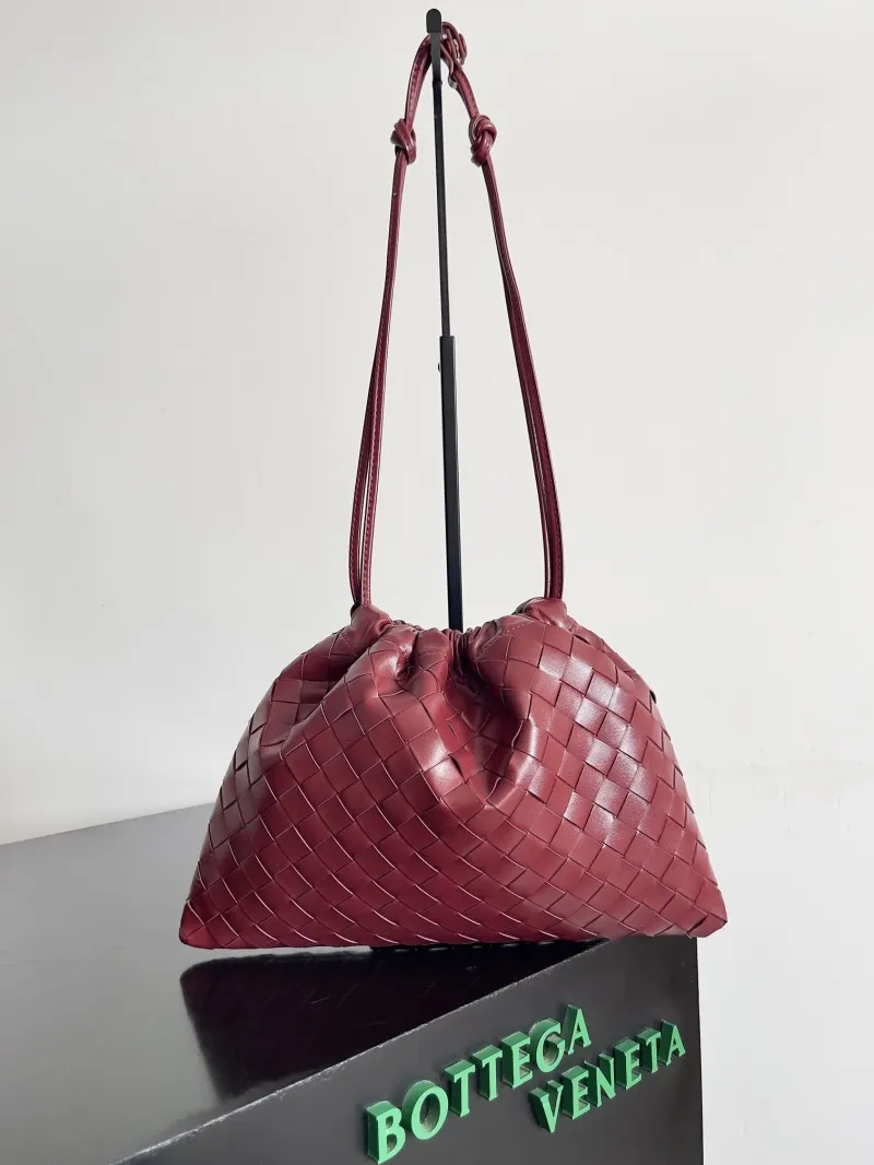 Bottega Veneta Burgundy Leather Satchel Bag 29