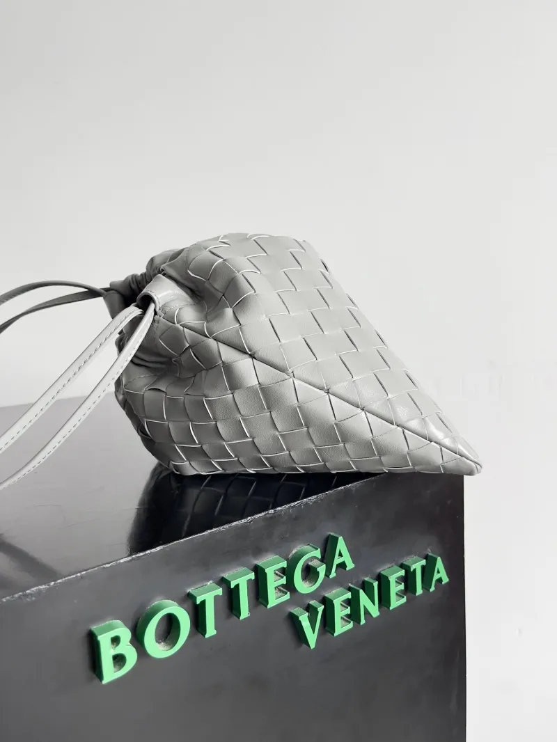 Alternative view of Bottega Veneta Gray Woven Satchel Bag 30