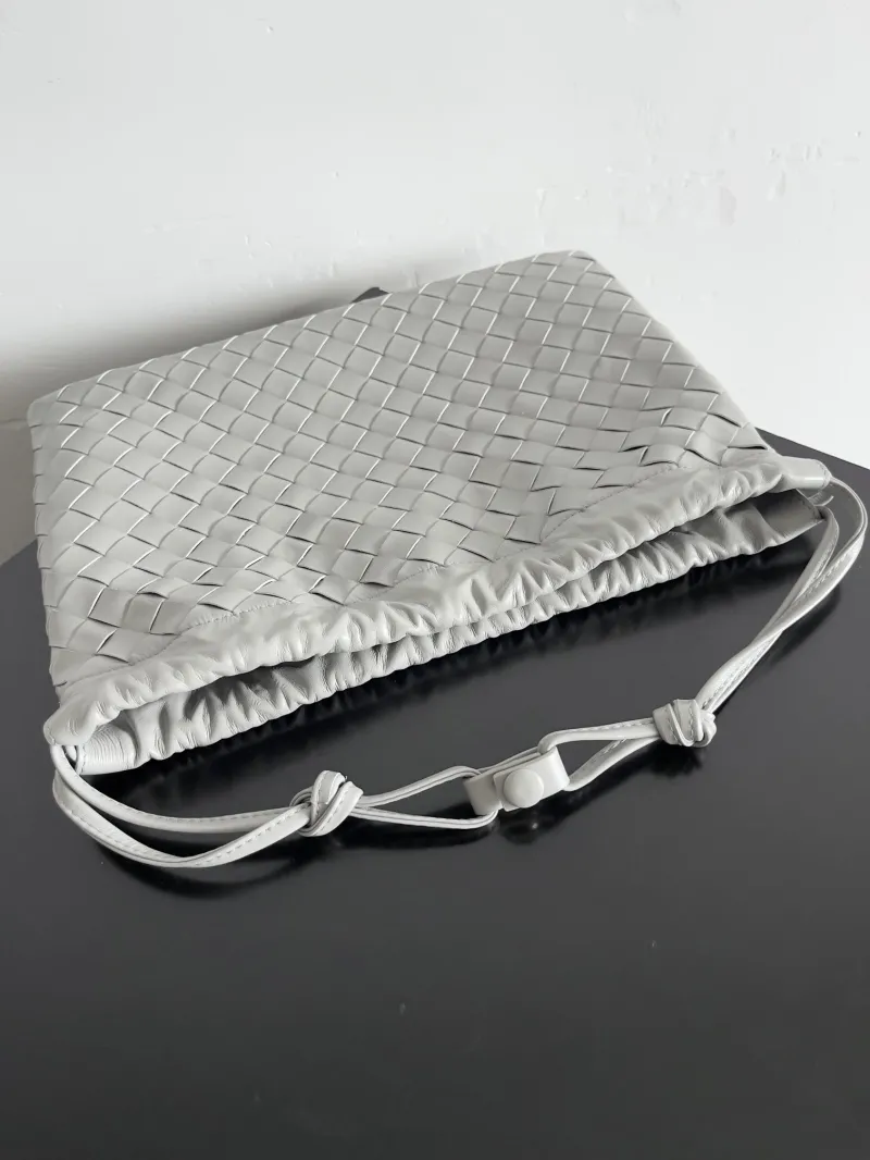 Bottega Veneta Gray Woven Satchel Bag 30 - Image 6
