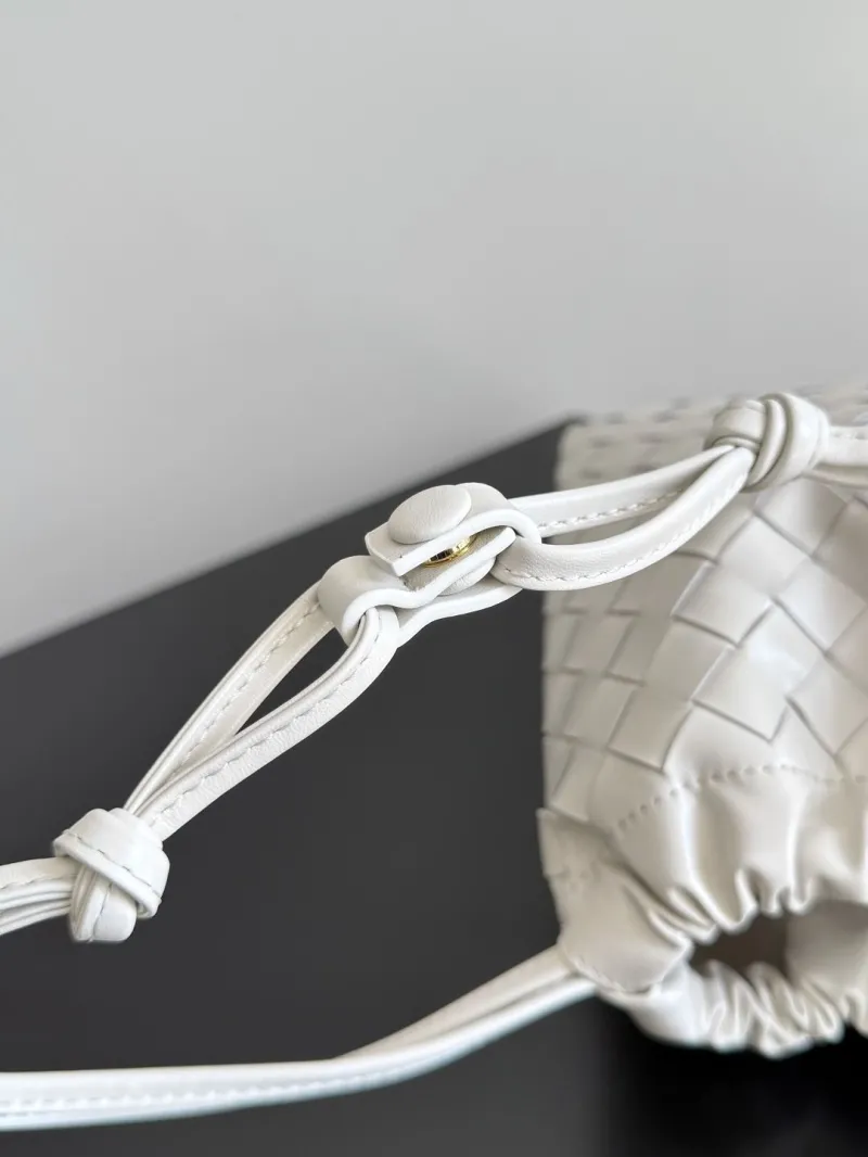 Bottega Veneta White Intrecciato Satchel Bag - Image 4