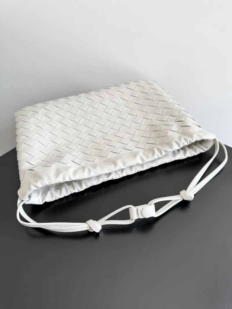 Bottega Veneta White Intrecciato Satchel Bag - Image 7