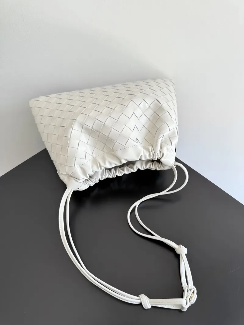 Bottega Veneta White Intrecciato Satchel Bag - Image 8