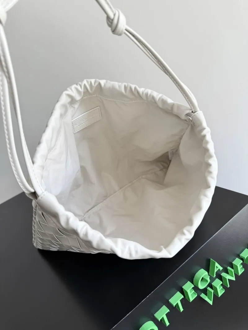 Bottega Veneta White Intrecciato Satchel Bag - Image 9