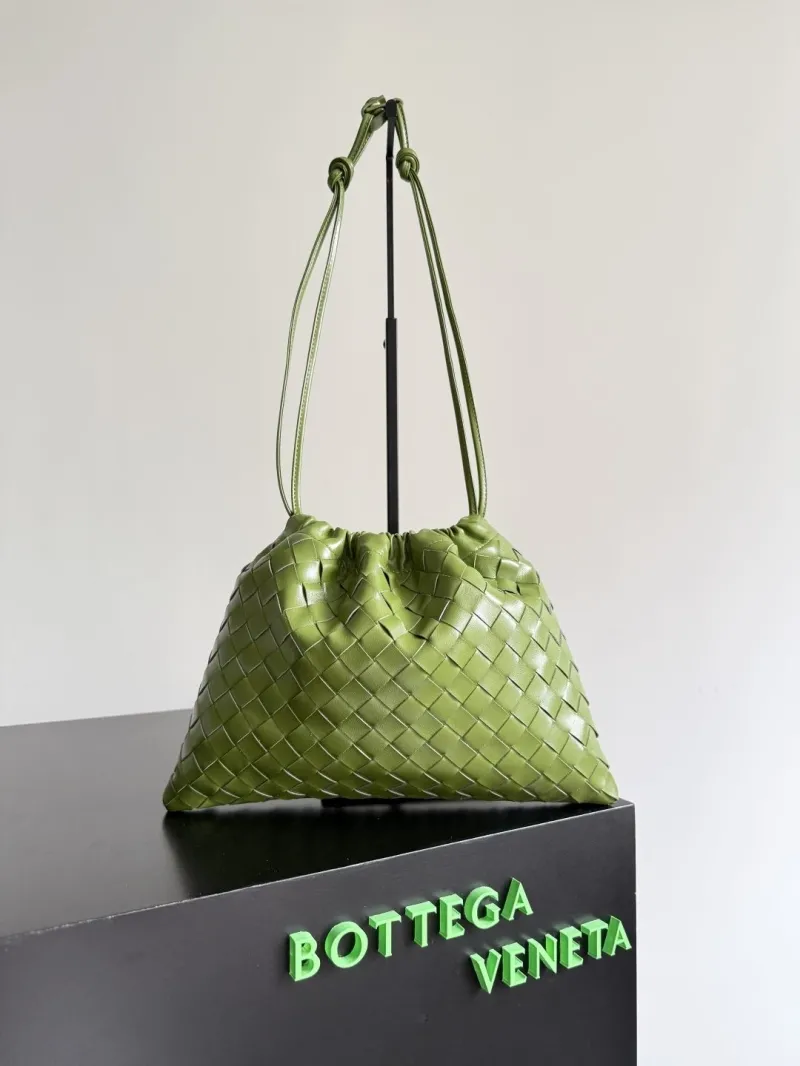 Bottega Veneta Green Woven Satchel Bag 33