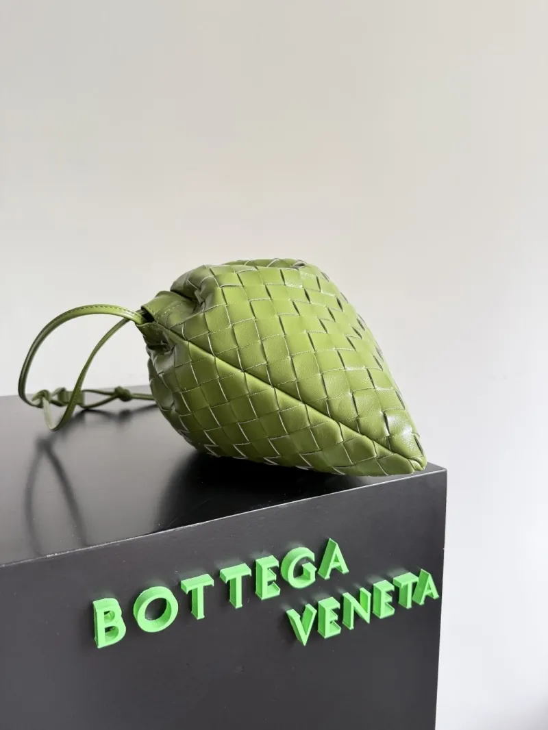 Alternative view of Bottega Veneta Green Woven Satchel Bag 33