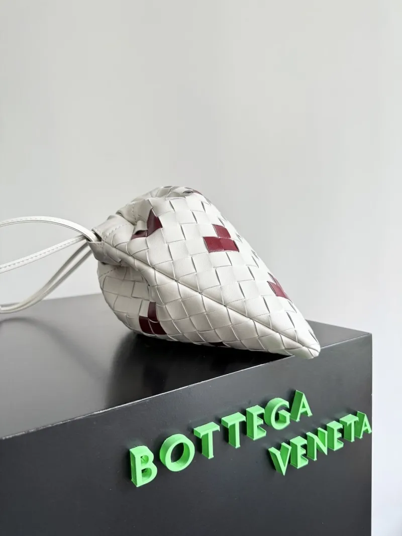 Alternative view of Bottega Veneta White Red Woven Satchel Bag