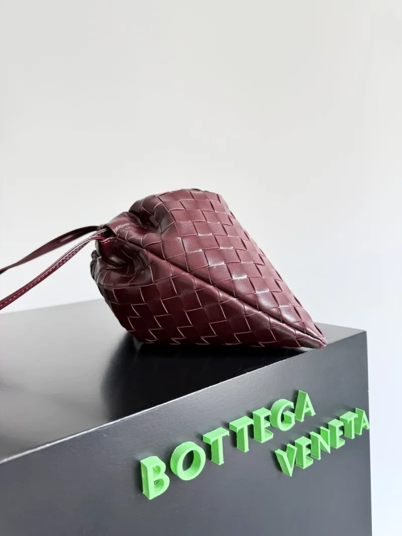 Alternative view of Bottega Veneta Burgundy Woven Satchel Bag