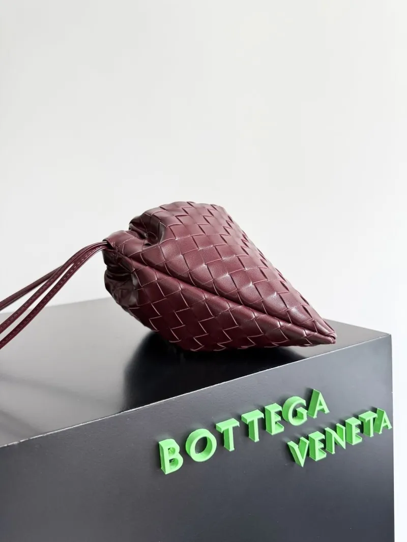 Alternative view of Bottega Veneta Burgundy Woven Leather Satchel Bag
