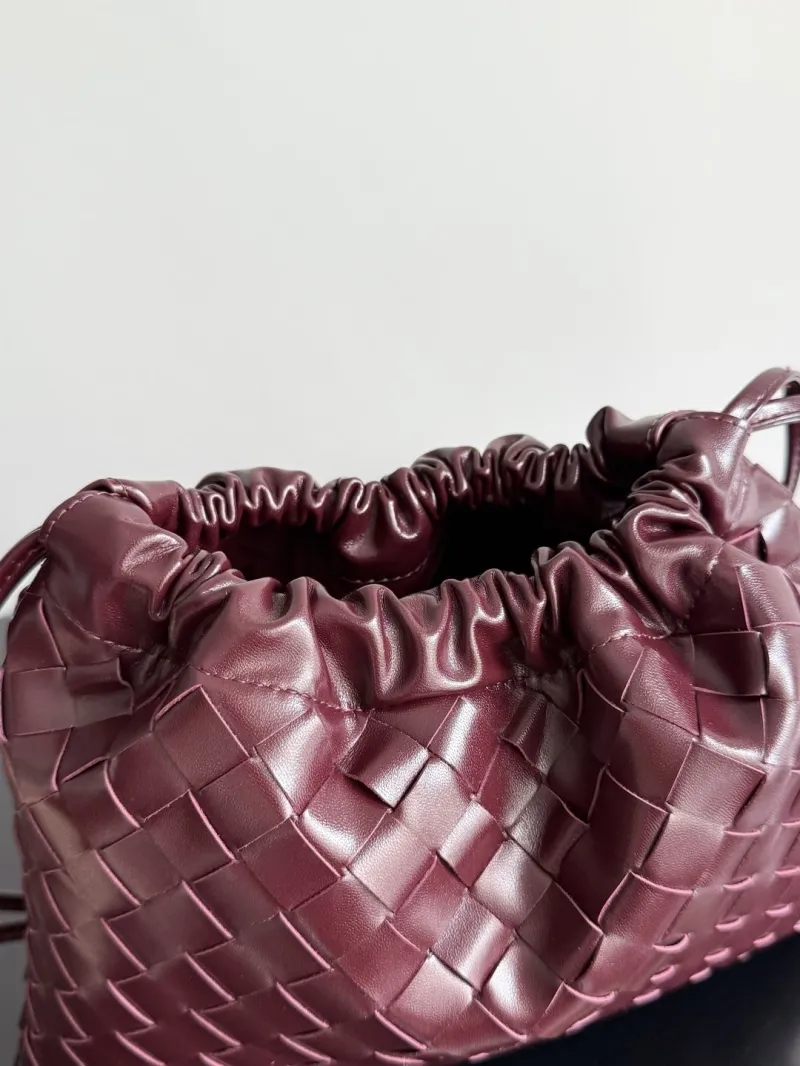 Bottega Veneta Burgundy Woven Leather Satchel Bag - Image 6