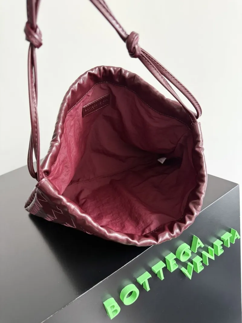 Bottega Veneta Burgundy Woven Leather Satchel Bag - Image 9