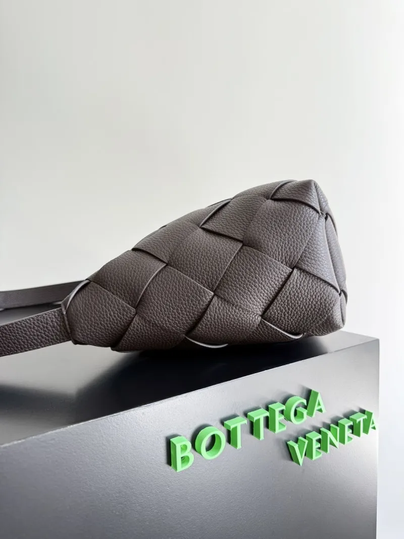 Alternative view of Bottega Veneta Dark Brown Woven Leather Crossbody Satchel Bag 39