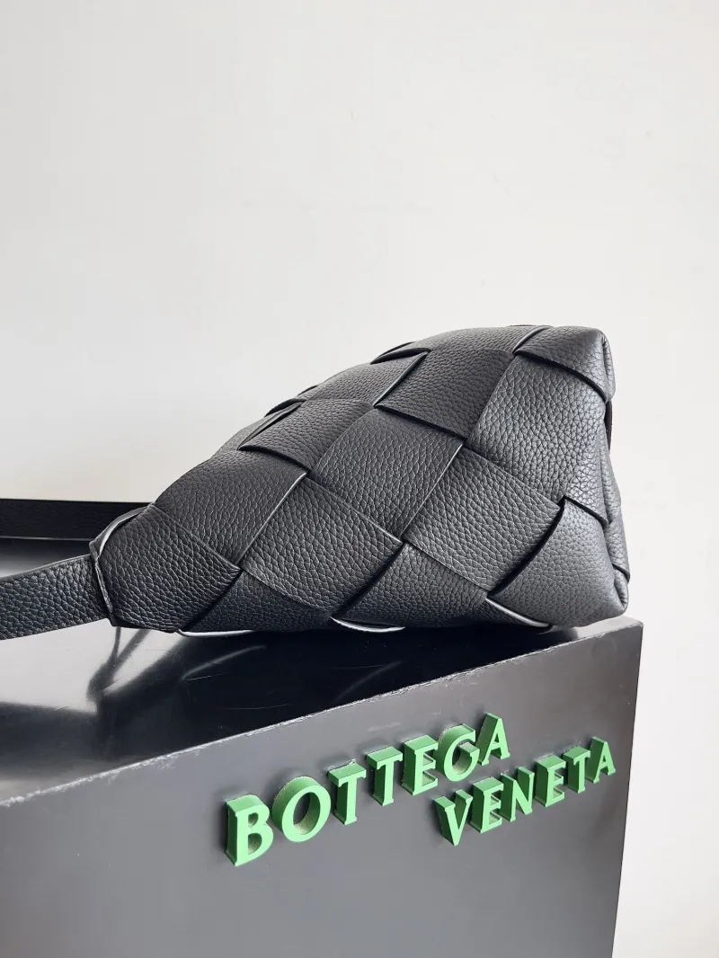 Alternative view of Bottega Veneta Black Woven Leather Satchel Bag