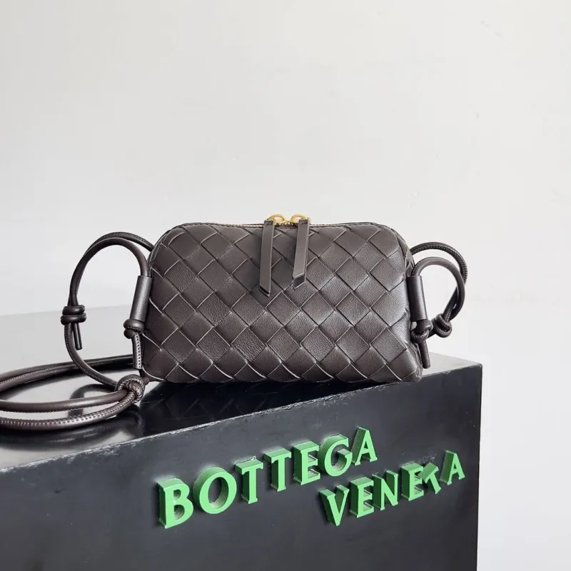 Bottega Veneta Brown Woven Leather Crossbody Bag