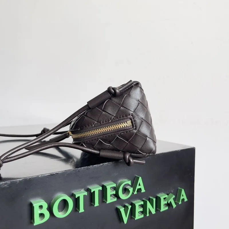 Alternative view of Bottega Veneta Brown Woven Leather Crossbody Bag