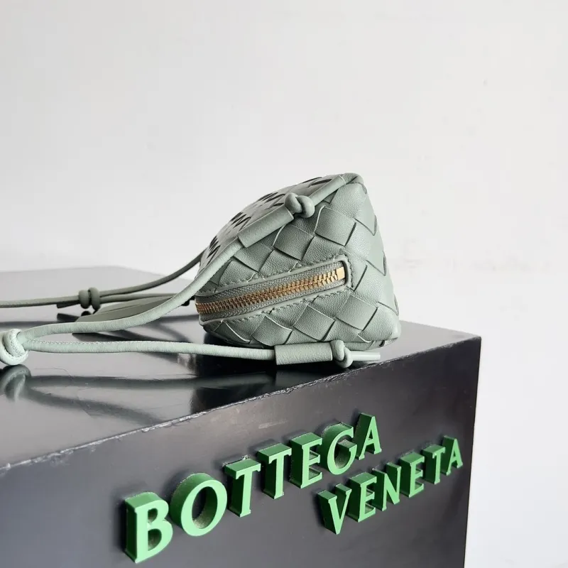 Alternative view of Bottega Veneta Light Green Woven Satchel Crossbody Bag