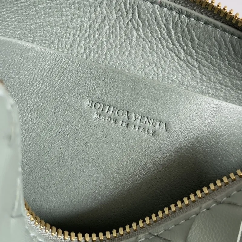 Bottega Veneta Light Green Woven Satchel Crossbody Bag - Image 7