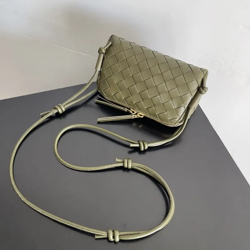 Bottega Veneta Olive Woven Crossbody Bag - Image 4