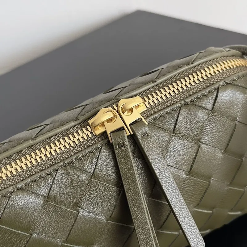 Bottega Veneta Olive Woven Crossbody Bag - Image 6