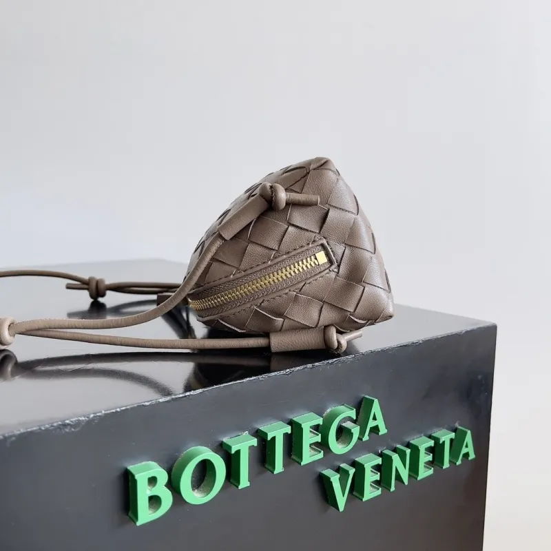 Alternative view of Bottega Veneta Taupe Intrecciato Crossbody Satchel Bag