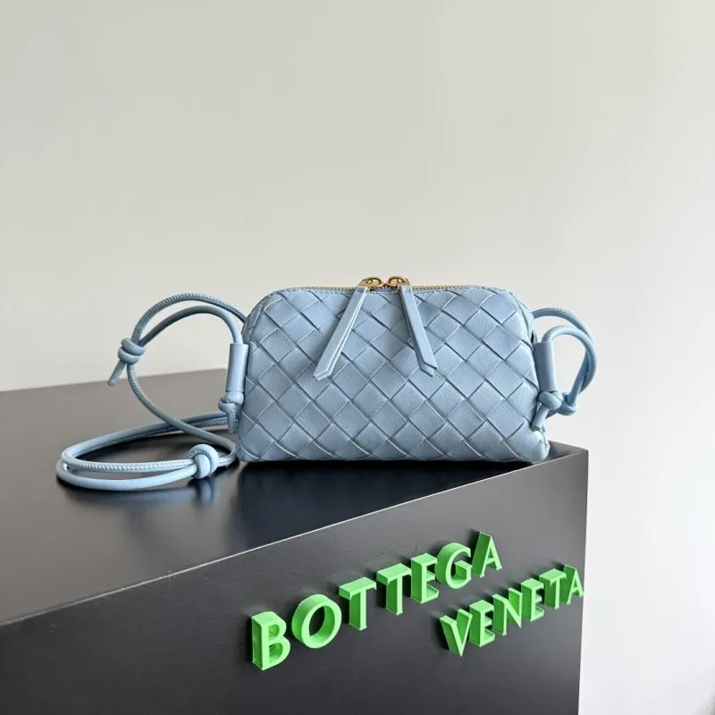 Bottega Veneta Light Blue Woven Crossbody Bag