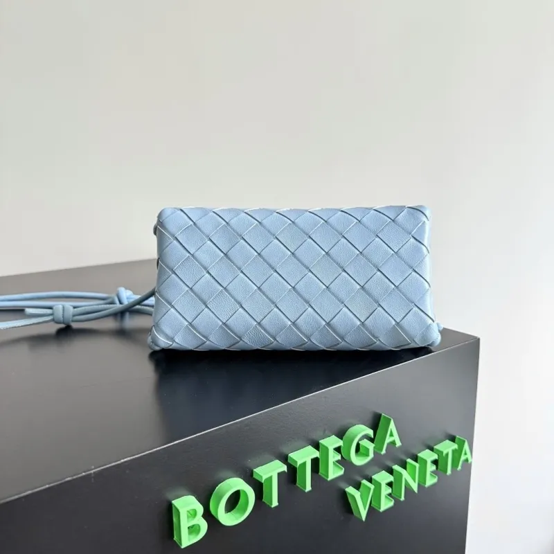Bottega Veneta Light Blue Woven Crossbody Bag - Image 3