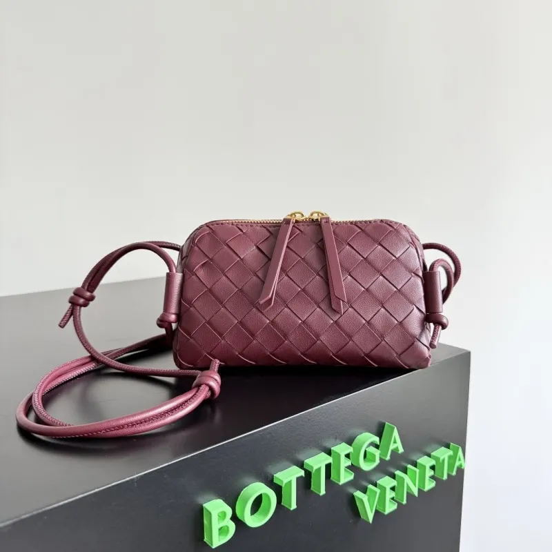 Bottega Veneta Burgundy Intrecciato Crossbody Bag