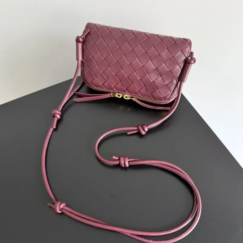 Bottega Veneta Burgundy Intrecciato Crossbody Bag - Image 6