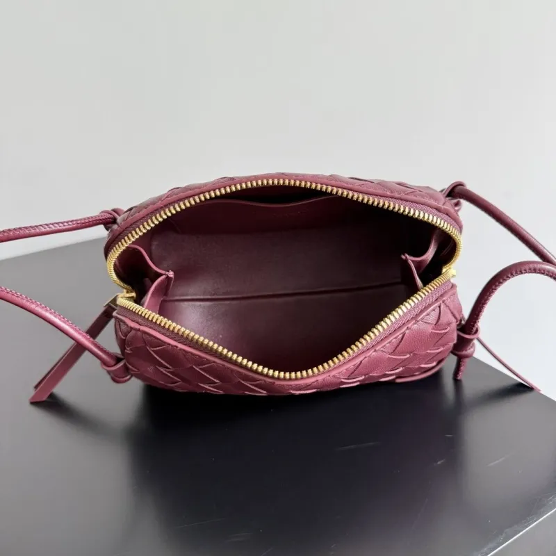 Bottega Veneta Burgundy Intrecciato Crossbody Bag - Image 9