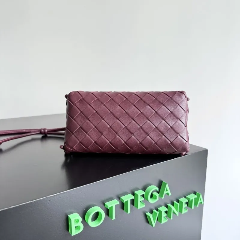 Bottega Veneta Burgundy Woven Crossbody Satchel Bag - Image 3