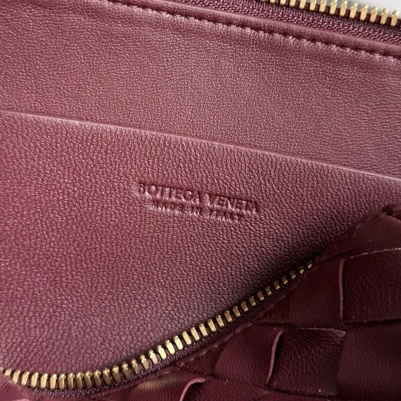 Bottega Veneta Burgundy Woven Crossbody Satchel Bag - Image 6