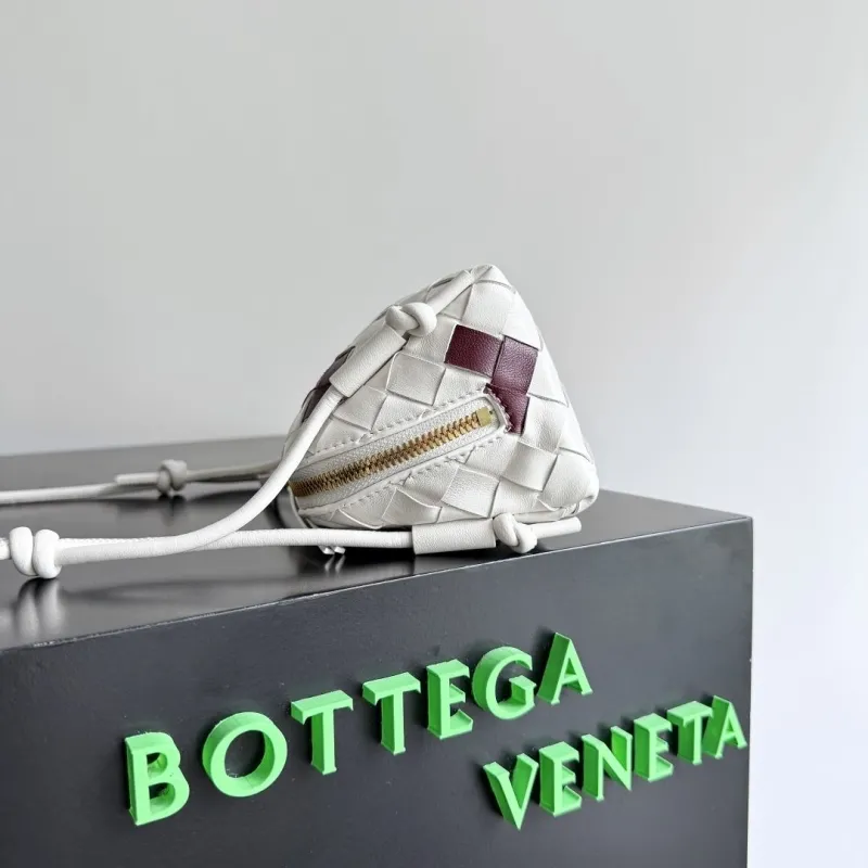Alternative view of Bottega Veneta White Maroon Woven Crossbody Bag