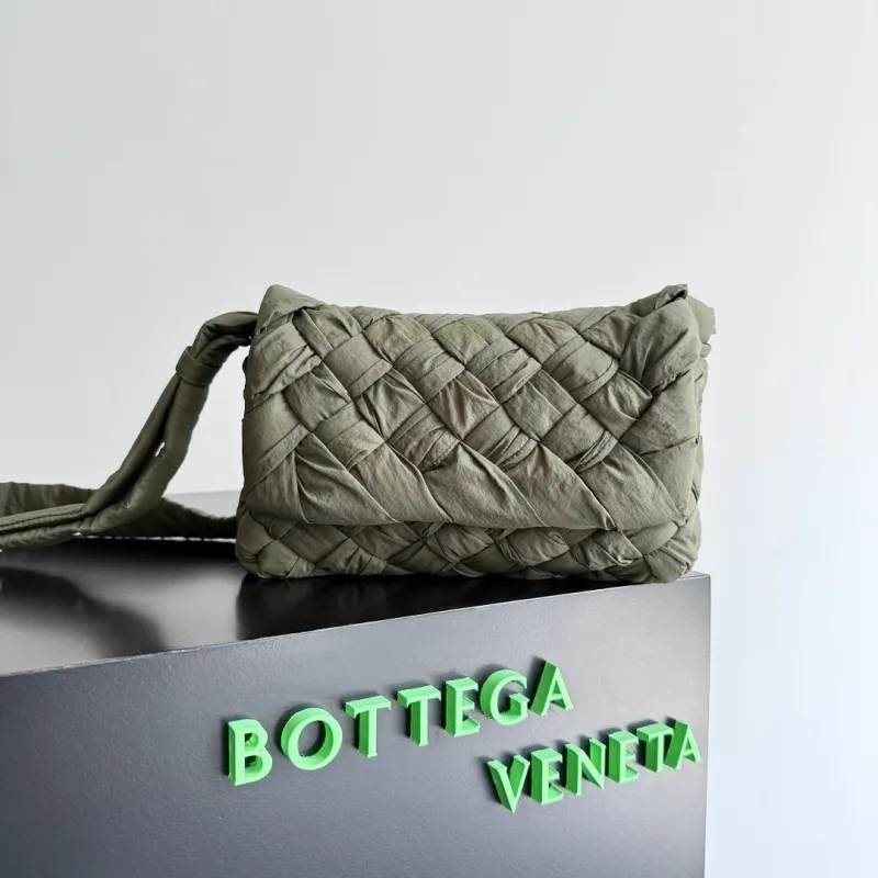Bottega Veneta Olive Green Woven Satchel Bag 54