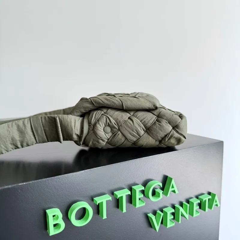 Alternative view of Bottega Veneta Olive Green Woven Satchel Bag 54