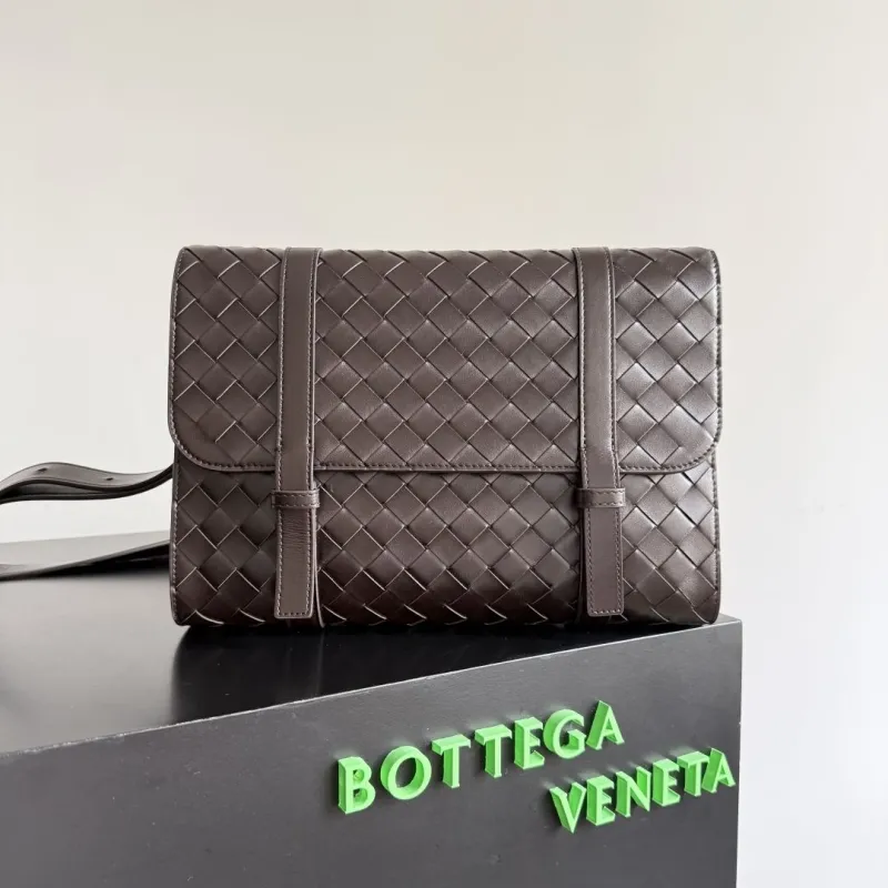 Bottega Veneta Brown Intrecciato Satchel Crossbody Bag