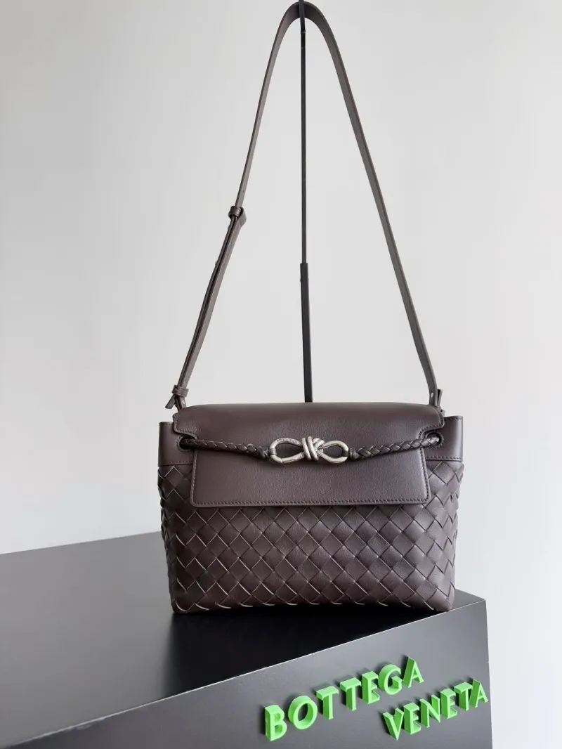 Bottega Veneta Brown Woven Leather Satchel Bag