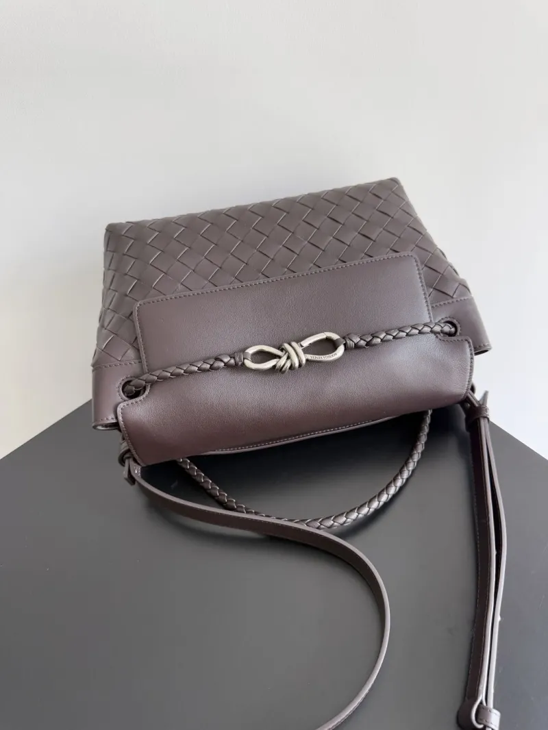 Bottega Veneta Brown Woven Leather Satchel Bag - Image 4